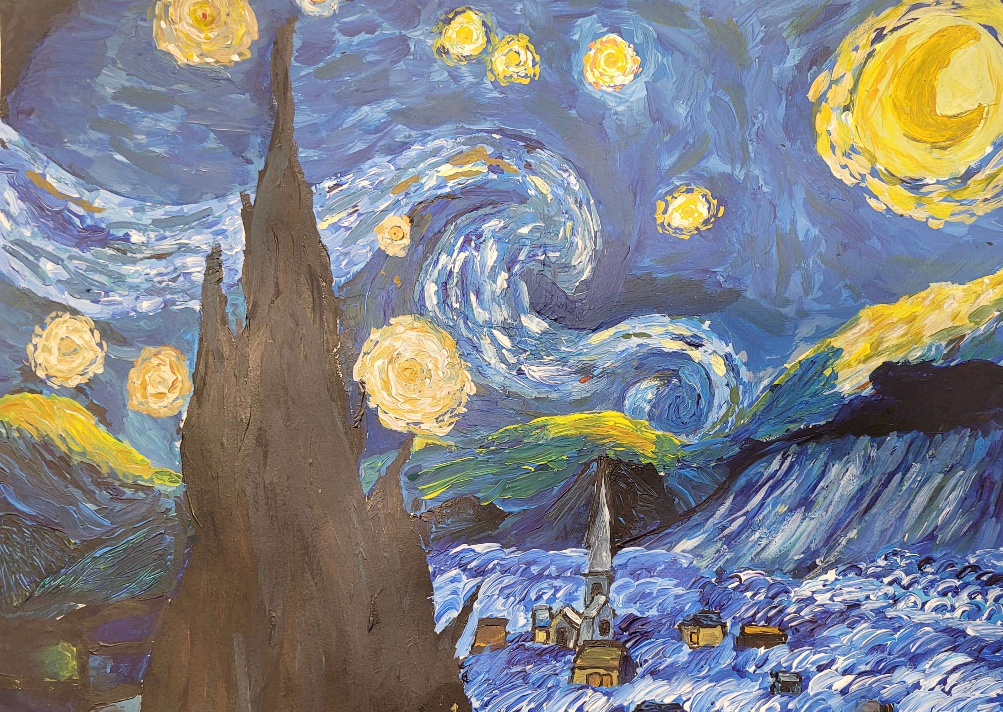 Students explored Post-Impressionism inspired by Vincent van Gogh